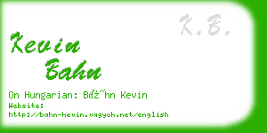 kevin bahn business card